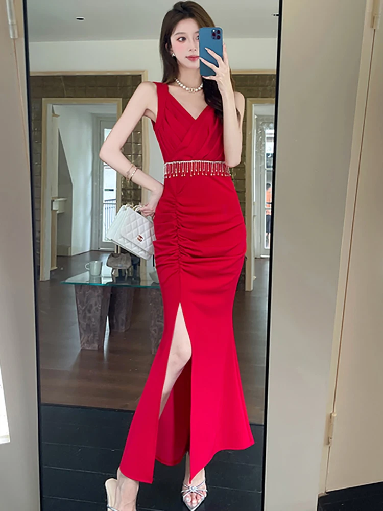 2025 Red Pleated Bo… - image