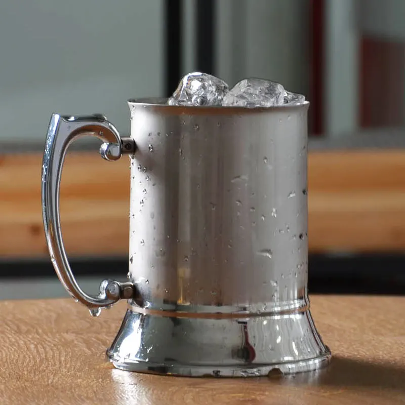 Copo de cerveja de parede dupla 550ml, garrafa de água de aço inoxidável, festa de dança familiar, copo de suco portátil, alça de viagem, caneca de café e leite