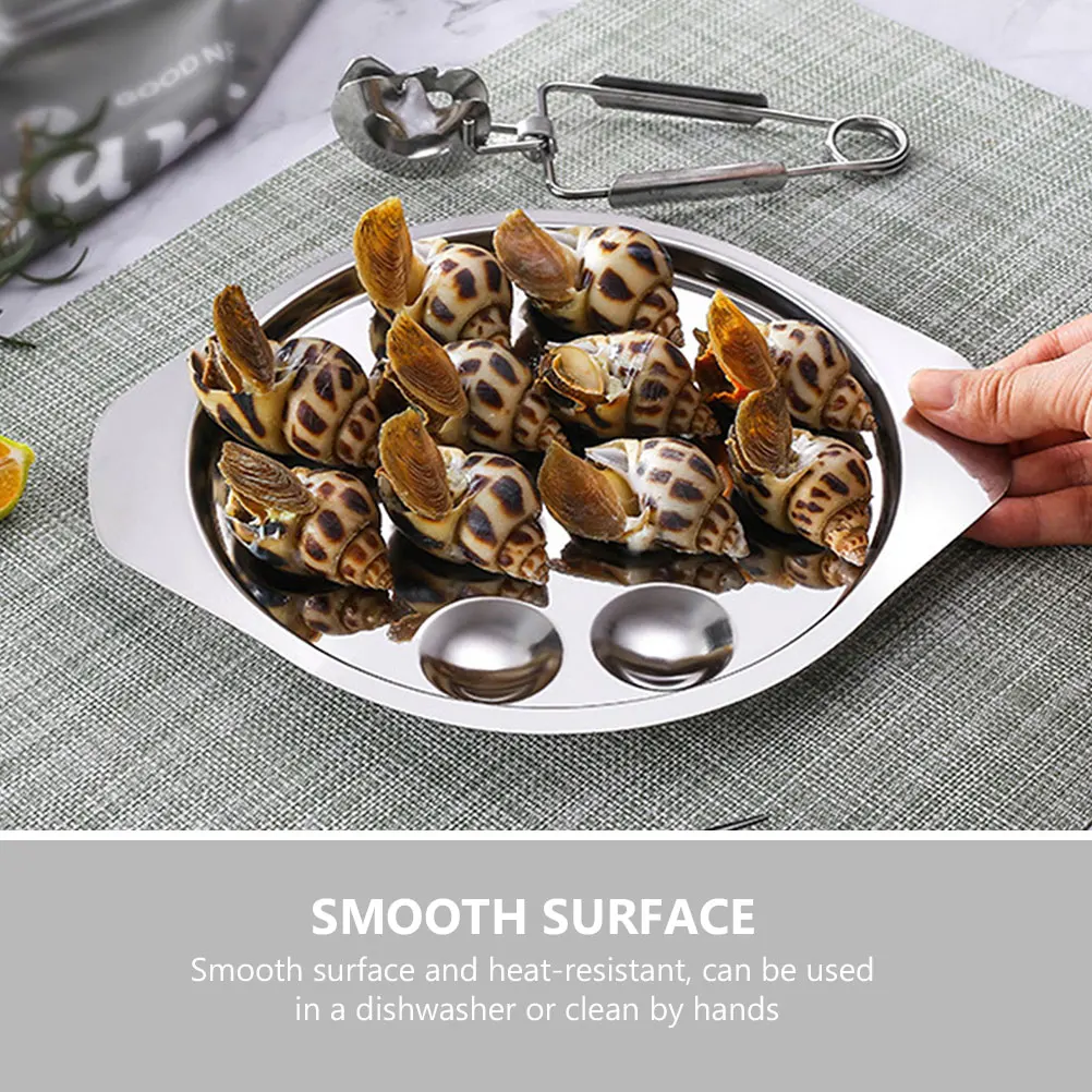 

1 Set Stainless Steel Snail Plate 12-Hole Escargot Baking Tray For Home Restaurant Bbq Use Seafood Serving Pan Kitchen Bar Tool