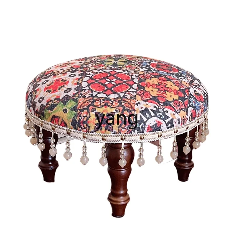 

YHM American retro low stool round living room