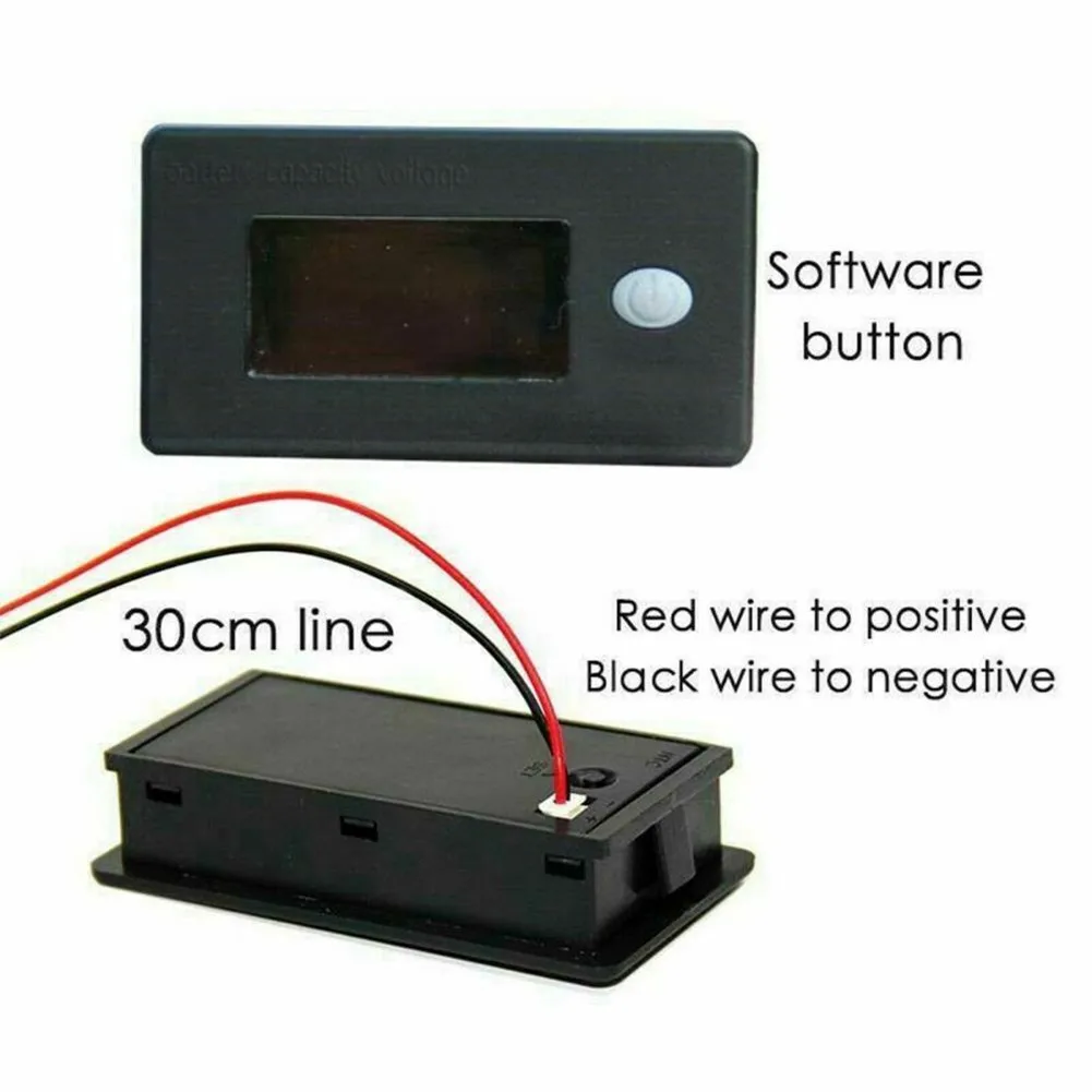 LCD Digital Display On off Switch ABS Multi-functional Battery Capacity Indicator Moniter Meter Work Equipment