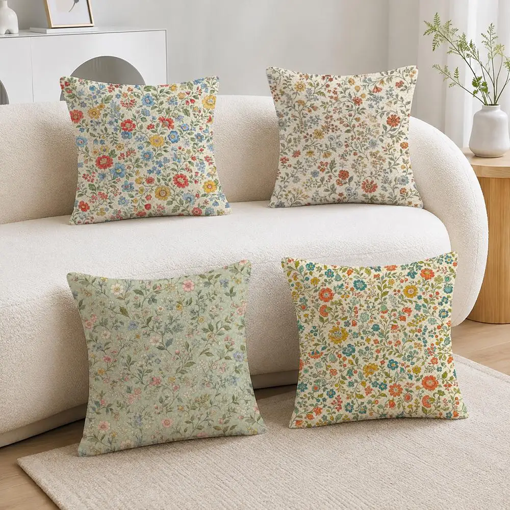 Pattern Liberty Print Style Cushion Cover Soft Plush Cushion Covers Fluffy Throw Pillow Cases for Sofa Bedroom Home Decor