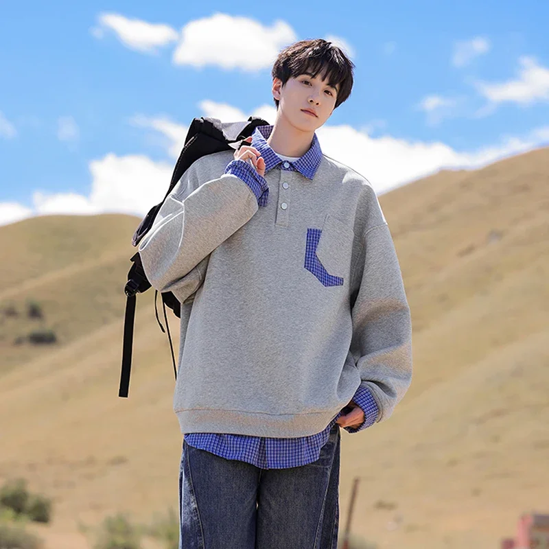 

Autumn Winter Fashion Trends Handsome Men's Outdoor Vacation Two Casual Tops Comfortable Worn Inside Outside Paired with Hoodies