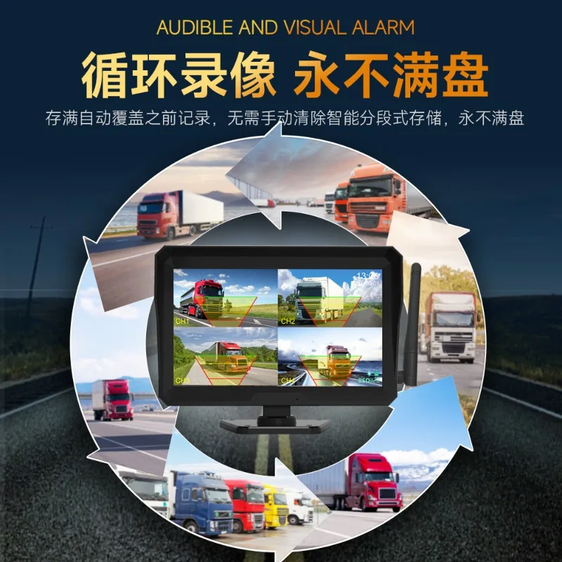 

Foreign trade new wireless vehicle monitoring reversing camera high definition night vision dual recording bus truck driving