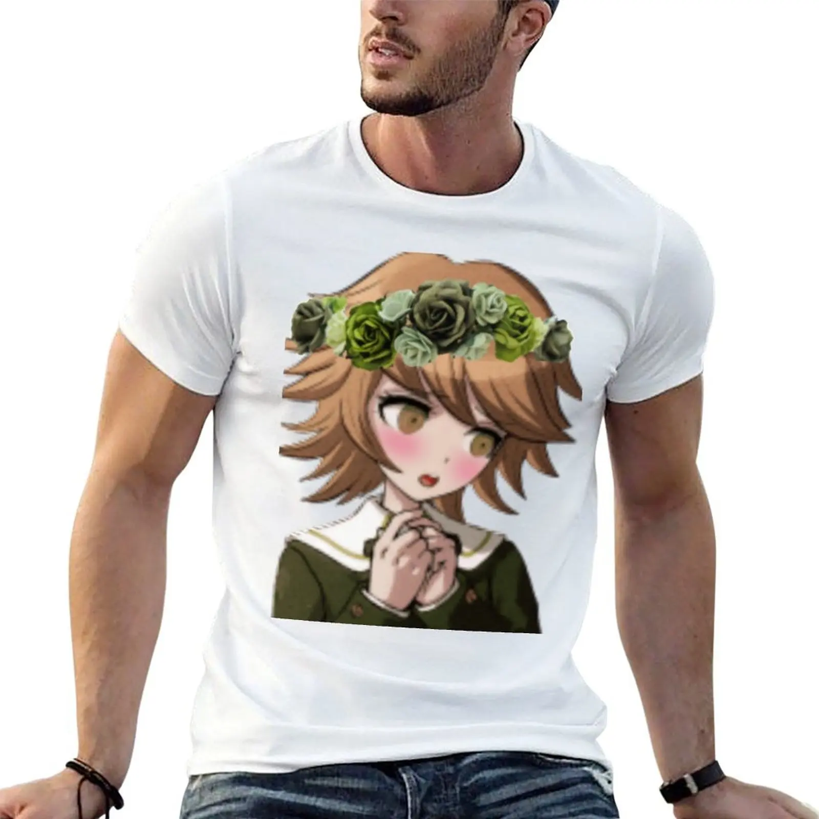 Danganronpa Chihiro Fujisaki With Flower Crown T-Shirt custom t-shirts vintage t shirts men clothes