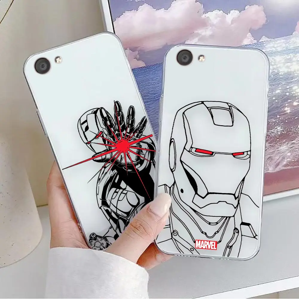 Clear Phone Case For VIVO Y32 Y33S Y50 Y51S Y52S Y53S Y55S Y66 Y77 Y95 Y97 V20 V21 5G 4G Case Funda Shell Marvel Lron Man Comics