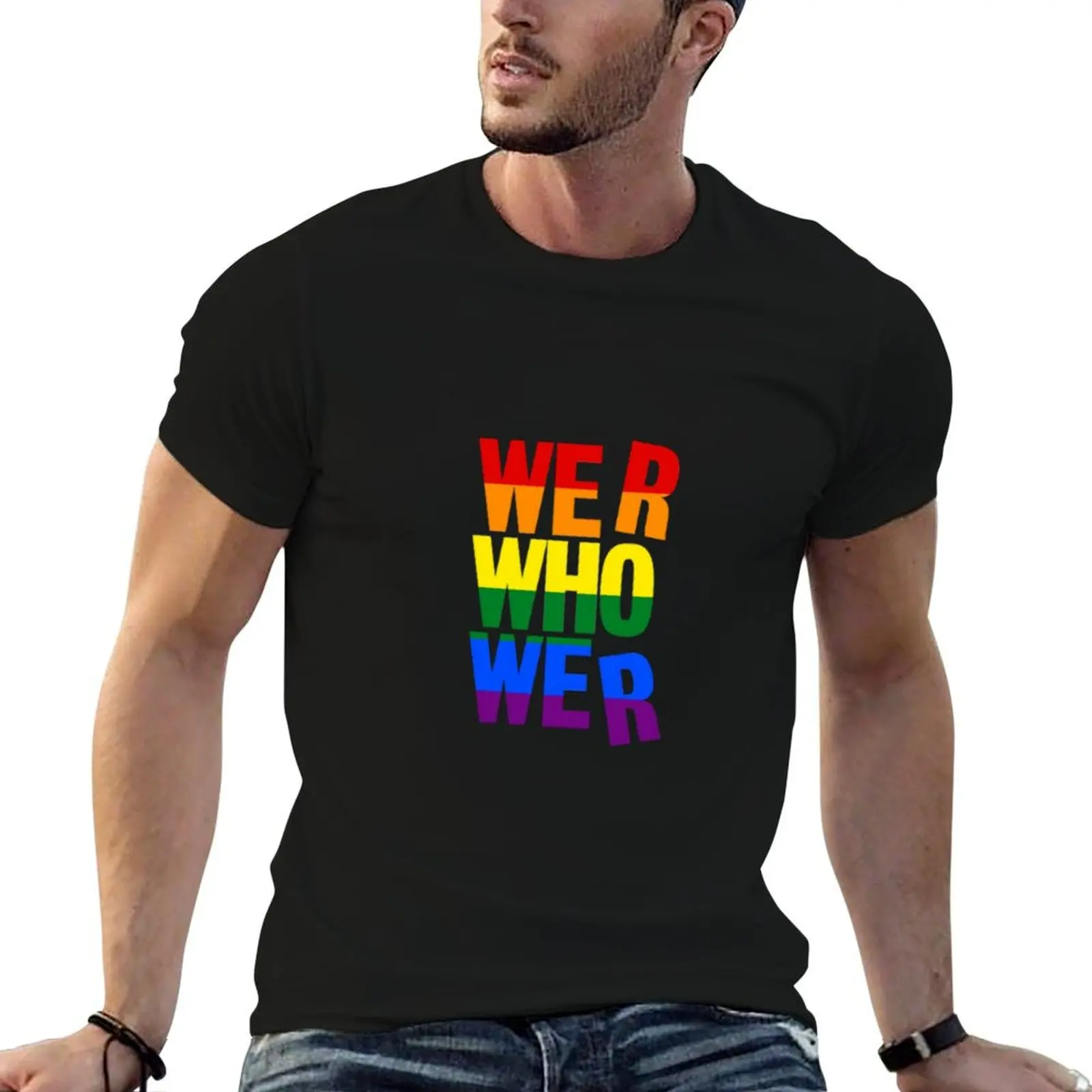 Kesha - We R Who We R - Rainbow Block Letters T-Shirt tops Blouse plus size men clothing