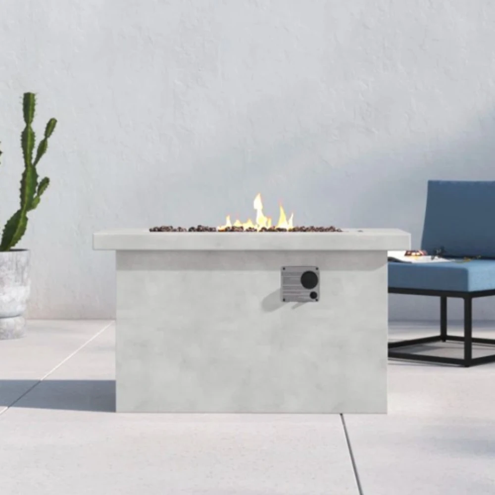 24'' H Concrete Propane/Natural Gas Outdoor Fire Pit Table