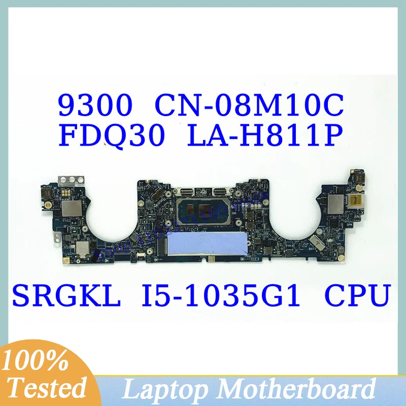 

CN-08M10C 08M10C 8M10C For Dell 9300 With SRGKL I5-1035G1 CPU 16GB Mainboard FDQ30 LA-H811P Laptop Motherboard 100% Fully Tested