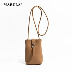 MABULA Casual Saddle Phone Purse Fashion Mini Vegant Leather Sling Pouch Cross Body Travel Wallet for Women Solid Color