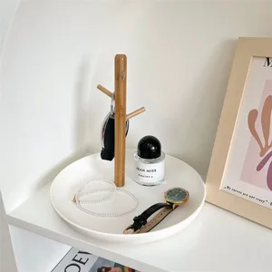 2024 New Nordic Bamboo Branch Branch Storage Tray Room Being Desktop Key Hanger Jewelry 6 Main Sales Bamboo Tray - №1