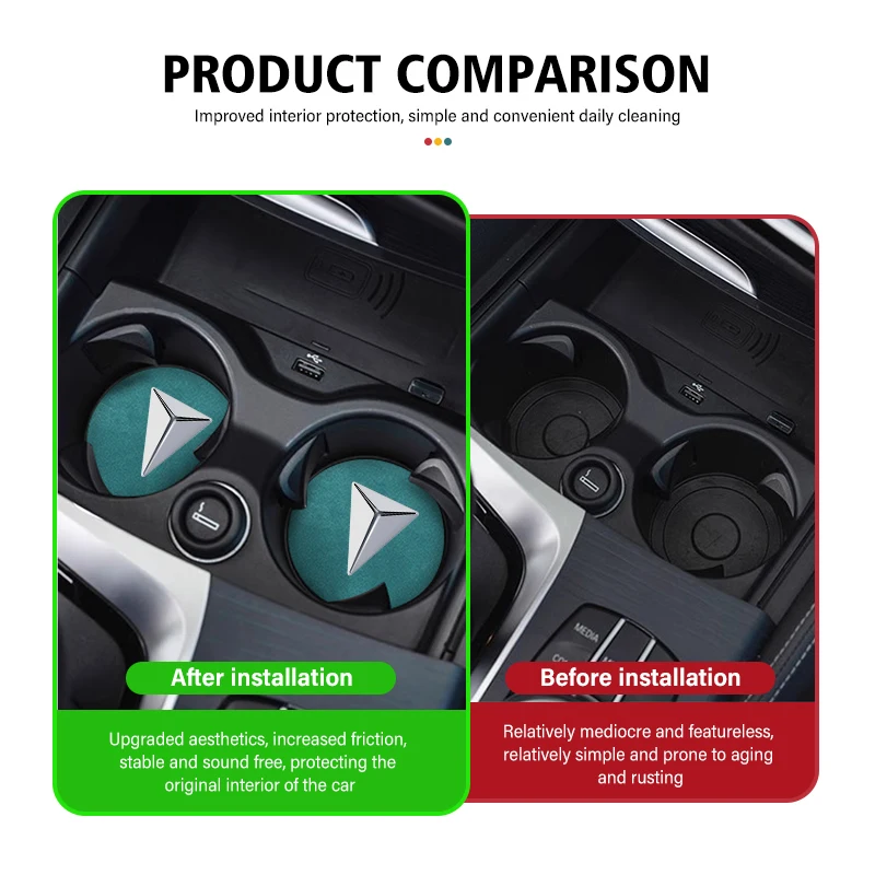 2pcs Car Coaster Drink Bottle Holder Anti-slip Mat Water Cup Pad For Deepal Changan Deepal S7 SL03 2022