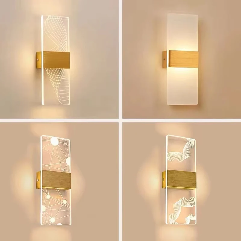 New Acrylic Wall Lamps Modern Bedroom Bedside Lighting Simple Corridor Staircase LED Lamp Living Room Home Background Wall Light