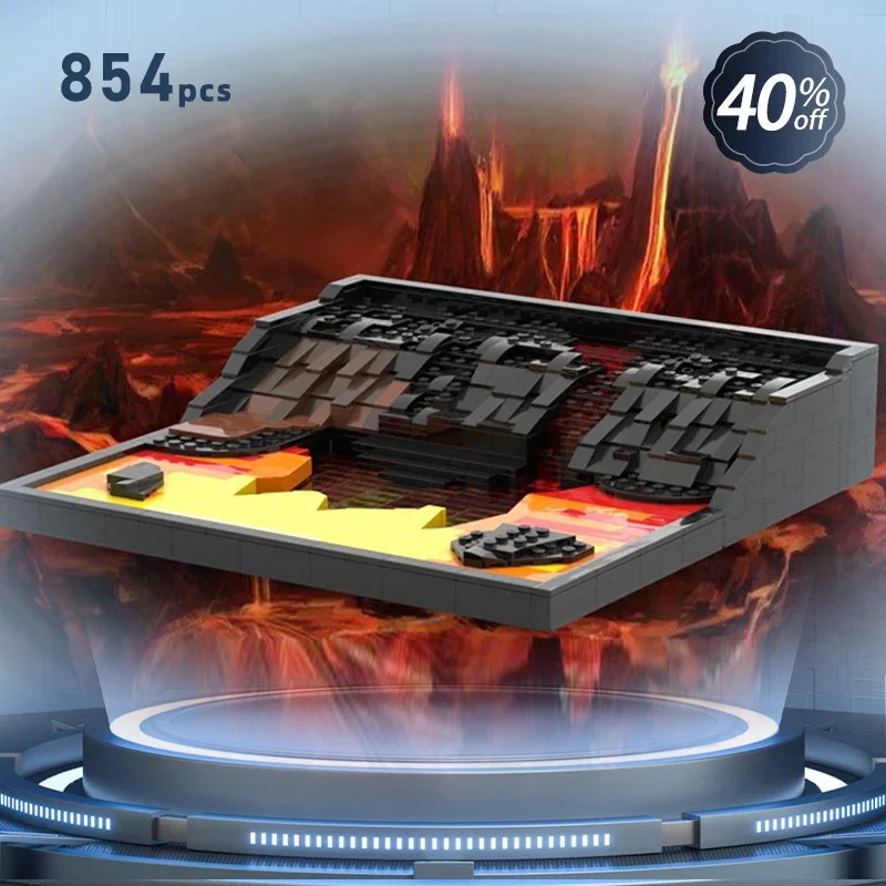 

Звездный фильм, серия сцен, наборы кирпичей Moc, боевой бой, дуэль, месть, лава, речный персонаж, модульный набор кирпичей, сцена кинозвезды