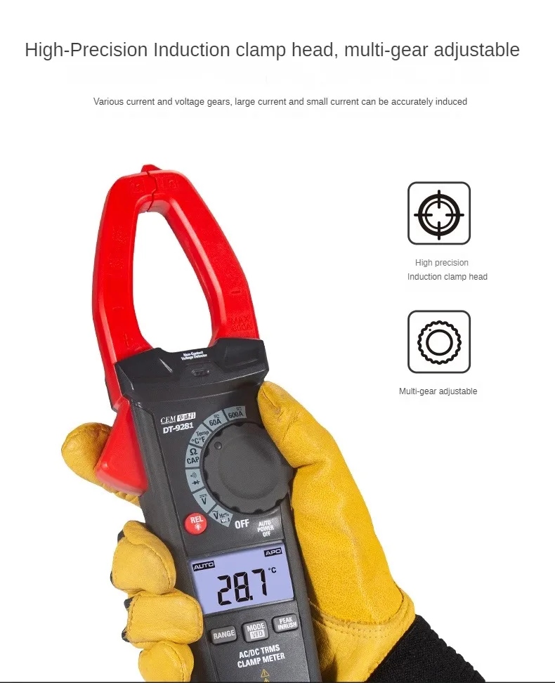 DT-9280/81/82 Industrial High Precision Digital Clamp Meter Current and Voltage Clamp Multi Energy Meter