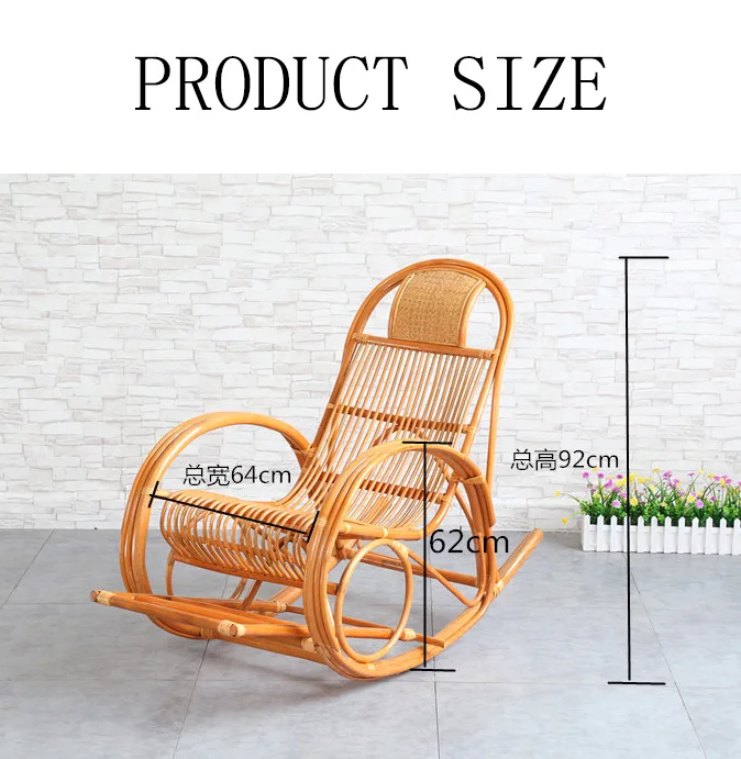 Durable Breathable Rattan Swing Chair Adult Size Rocking Sofa For Outdoor Hotels Villas Leisure Lazy Lounge Without a table