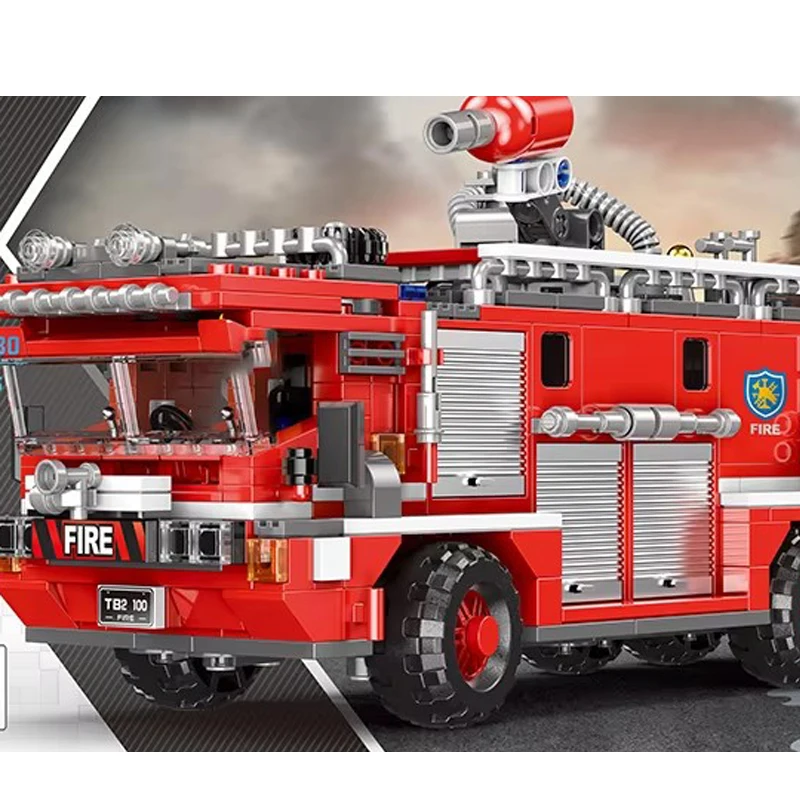 

Fire Fighting Car Model Building Blocks Assembled Fire Hero Bricks Toys Boy Children's Toys Gifts With Figure