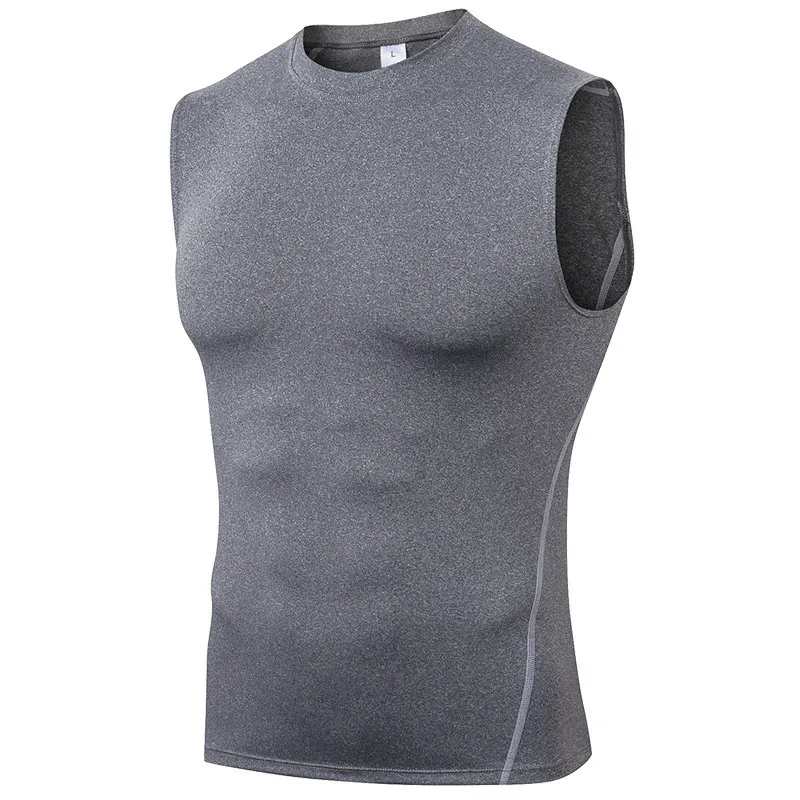 Solid Color Round Neck Men Sport Vest Basketball Fitness Comprehensive Training Jog Short Sleeve T-shirt Quick-drying Breathable