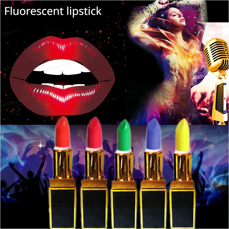 Il rossetto fluorescente è adatto per la discoteca notturna KTV rossetto luminoso rossetto non facile da decolorare ed è facile da colorare