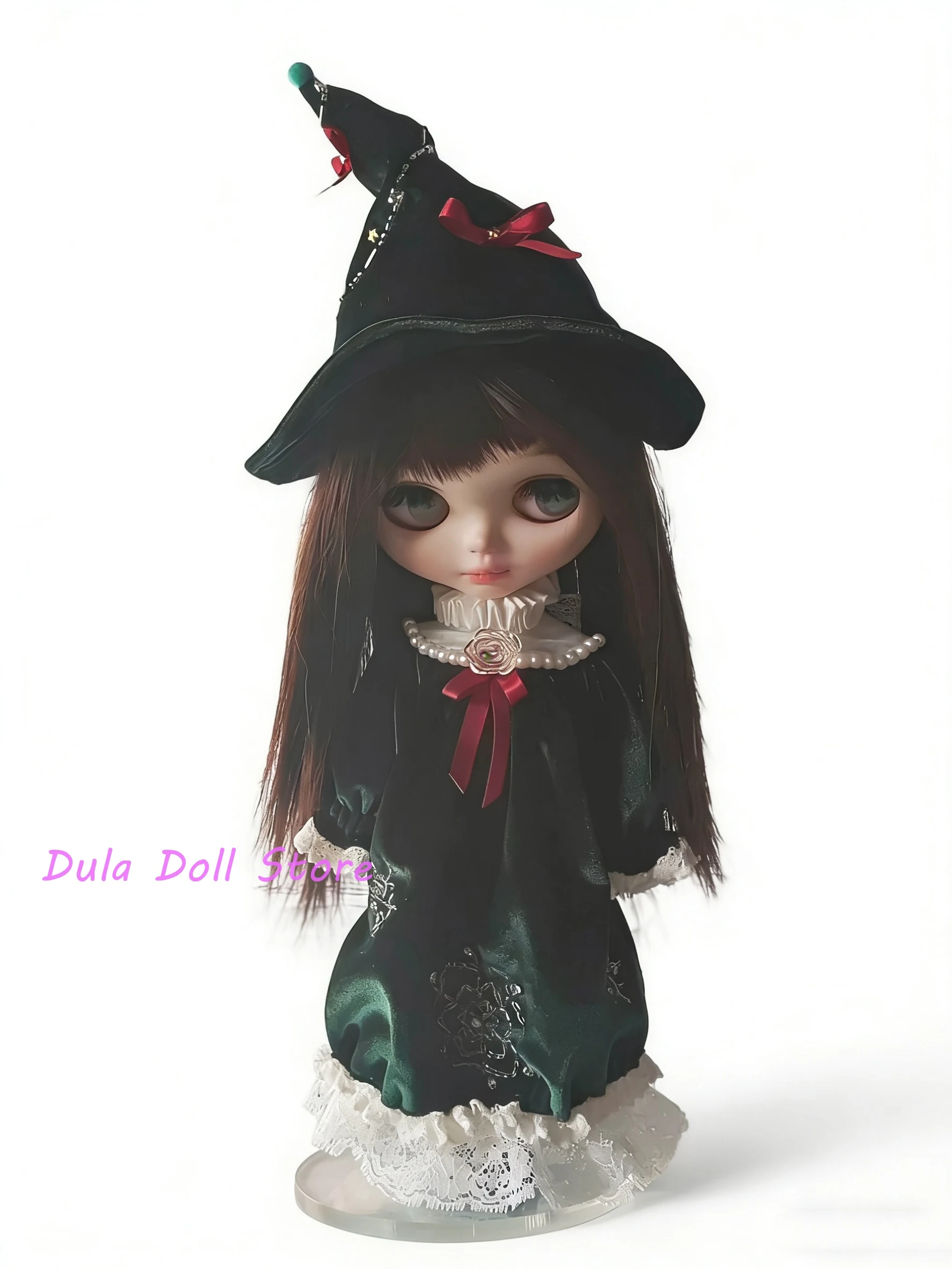 Dula ドール服ブライス用 2026 ダークグリーンスノーフレーク魔女衣装 ob24 ob22 Diandian Azone JerryB 1/6 ドールアクセサリー
