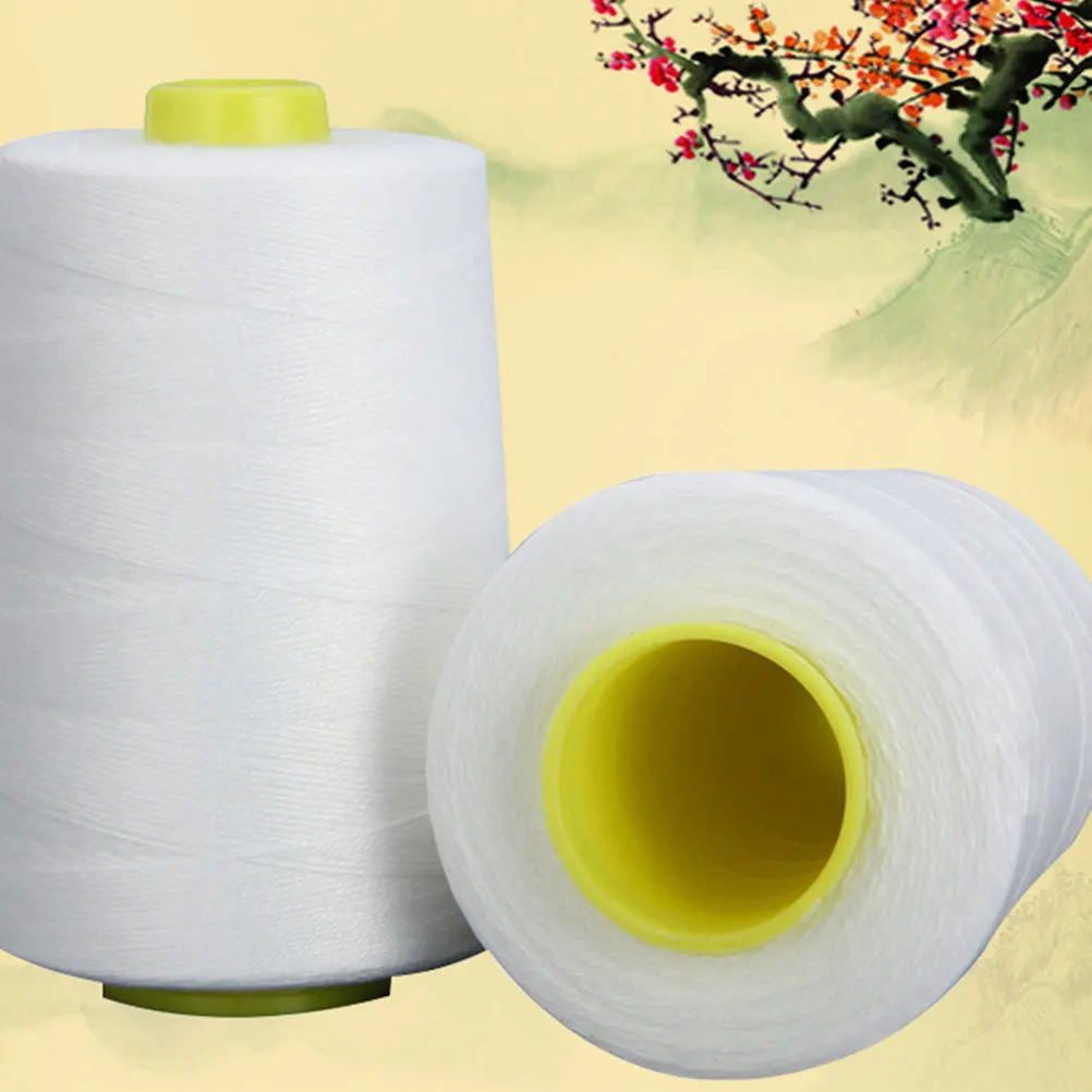 

4 шт., белая полиэфирная швейная нить 10s3, прочная для тканых сумок, ручная машина для шитья, принадлежности для рукоделия, полиэфирная нить