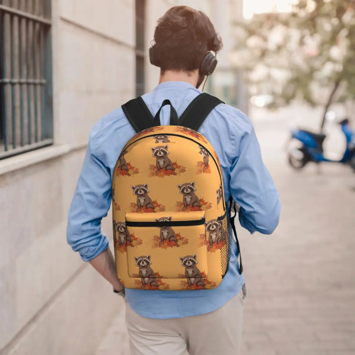 

Red Raccoon And Autumn Maple Leaves Backpack Boys Girls BookBag Kids School Bag Laptop Shoulder Bags for Men Women