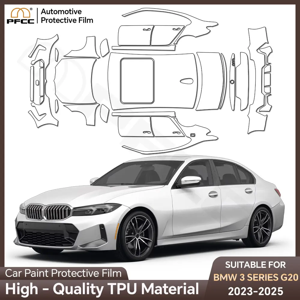 Pre Cut 9.5thick Car Paint Protection Film Clear PPF Decal Kit For BMW 3 Series G20 2023 Body Transparent Anti Scratch Invisible