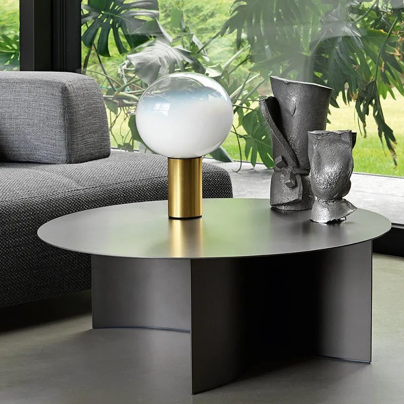 &Nordic round combination coffee table side table light luxury simple side table corner  Nordic wrought iron model room
