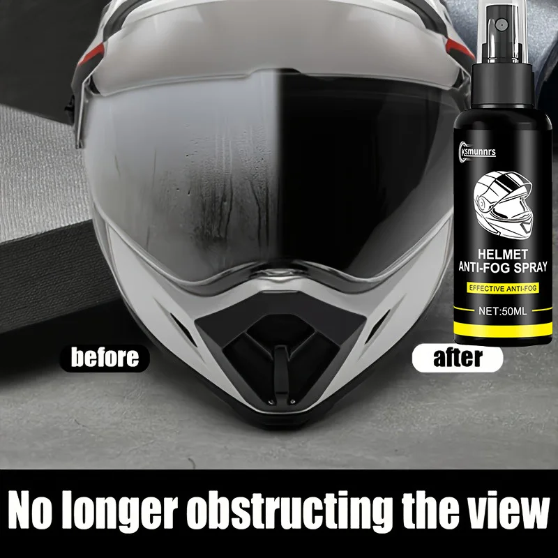 2026 New Motorcycle Helmet Rain Repellent Spray, Anti-Fog Coating for Helmet Visors, Windshields, Glasses and Bathroom Mirrors