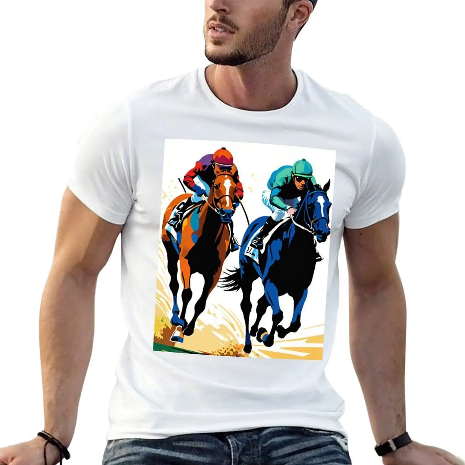 

Kentucky Derby Equestrian Silhouettes T-Shirt cotton t shirt man t shirt personalised t shirt man cotton T-shirt