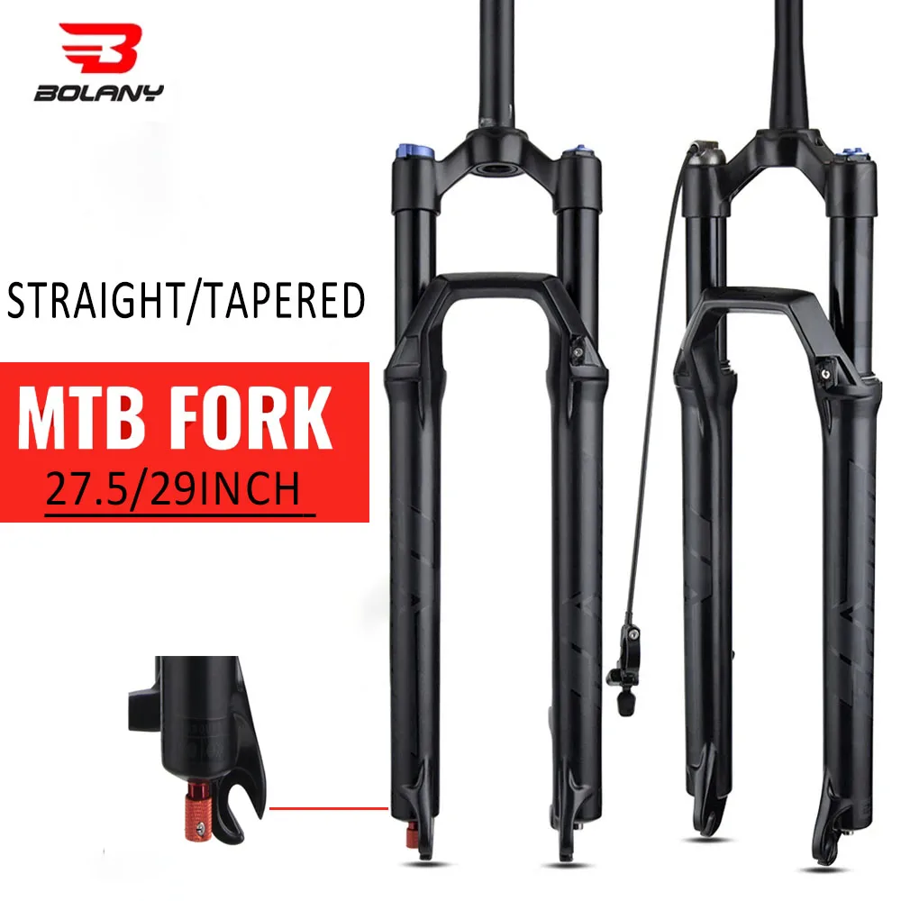 Bolany MTB Solo Air Forks 34mm Tube Diameter 27.5/29 inch 120/140mm Magnesium Alloy Damping Adjustable Suspension Air Forks