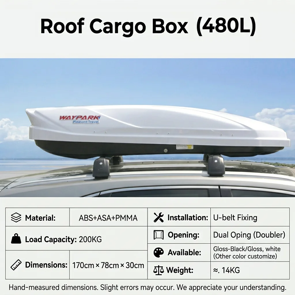 Car Roof Box 450L Custom Colors Dual Side Opening for SUV Toyota Roof Rack Luggage Carrier IP54 Waterproof 200kg Load