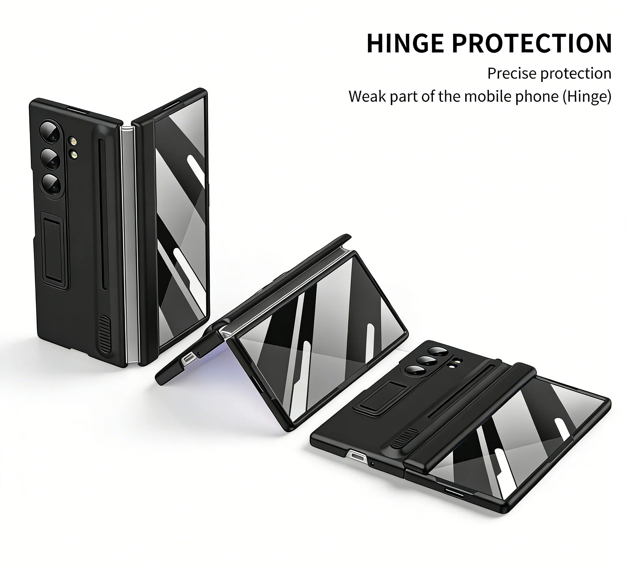 

360 Full Protection Hinge Case For Samsung Galaxy Z Fold 7 6 5 4 3 Original With Touch Pen Folding Cover Tempered Glass Film