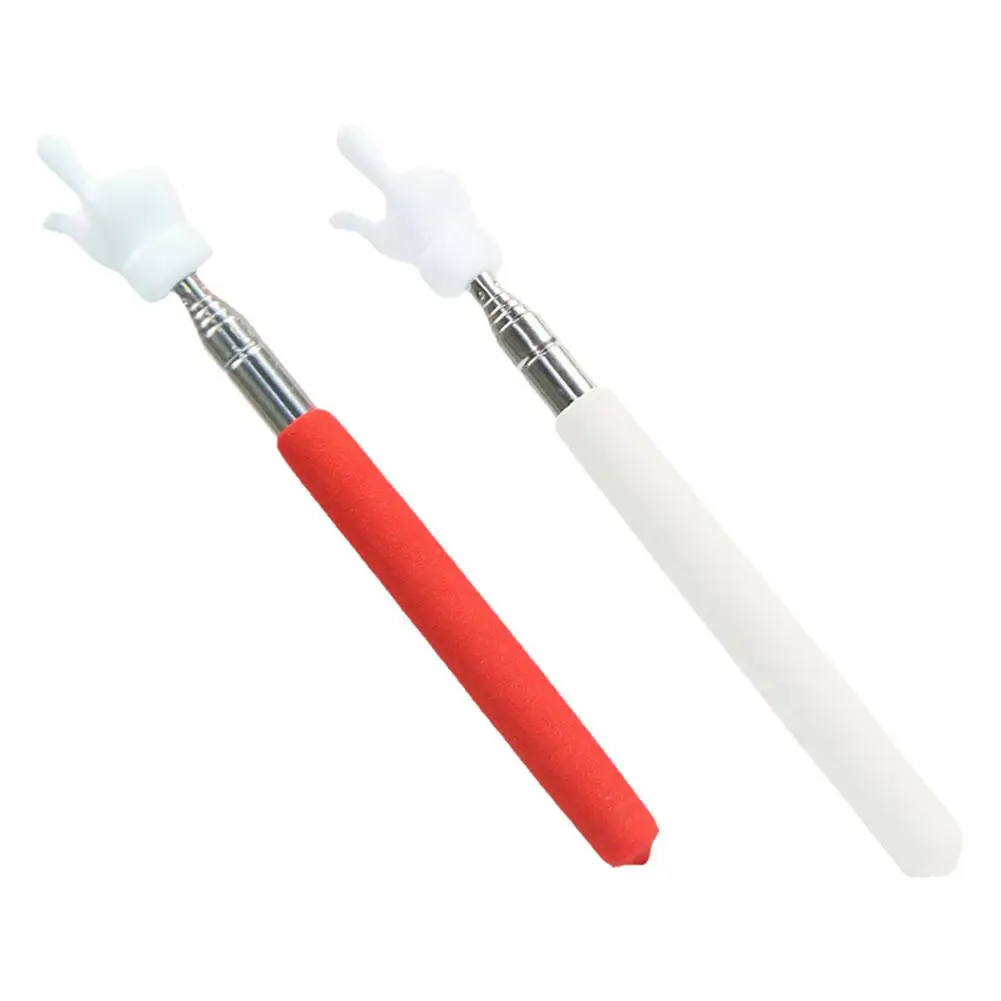 Retractable Teacher Pointer Colored Non-slip Handle Finger Design Stainless Steel Telescopic Rod Guiding Multifunctional Long Te