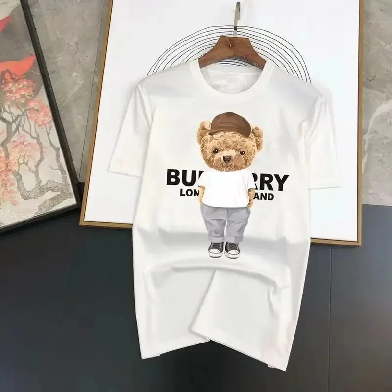 Women T Shirts Cute Catoon Little Bear Print Short Sleeve 100% Cotton Harajuku Casual Women Clothes Round Neck Tops Girl Tees