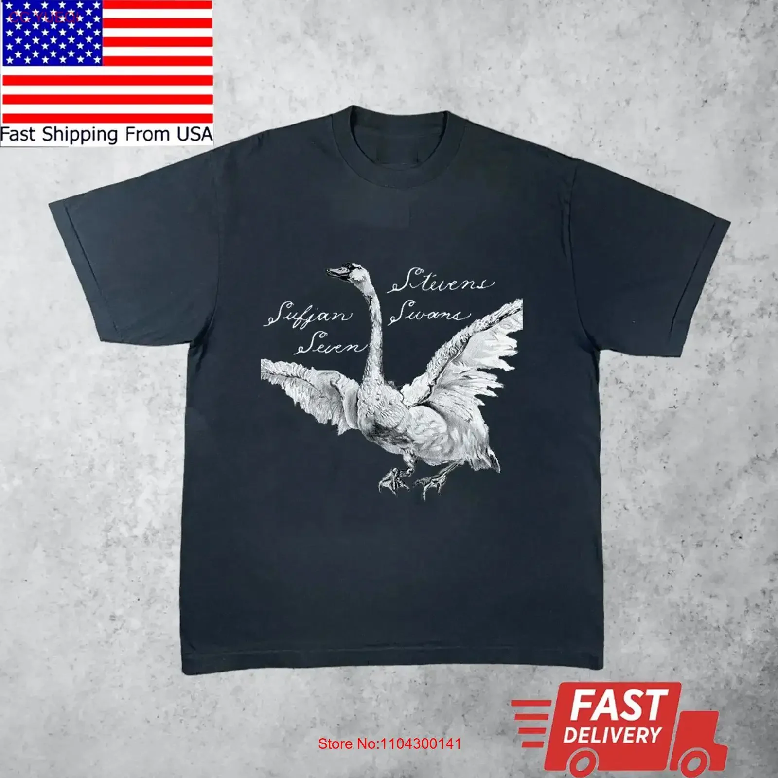 Hot Sufjan Stevens Seven Swans T Shirt AT1932 vintage Washed streetwear fashion Slightly Stylish Casual Breathable Unisex