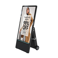 NWE Rechargeable Portable Outdoor 43 inch Digital Signage Displays, IP55 Waterproof, Smart LCD Split Screen, Movable Kiosk