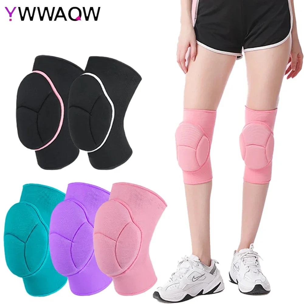 1Pcs Knee Pads Thick Sponge Anti-Slip Collision Avoidance Knee Sleeve Football Jogging Wrestling Basketball Volleyball Women Men