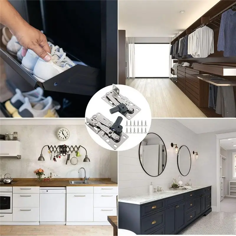 

AB09 2 Pack Tip-Out Tray Hinges for Sink-Front Drawer, Sink Front Tip-Out Trays Hinges False Front Cabinet Clips