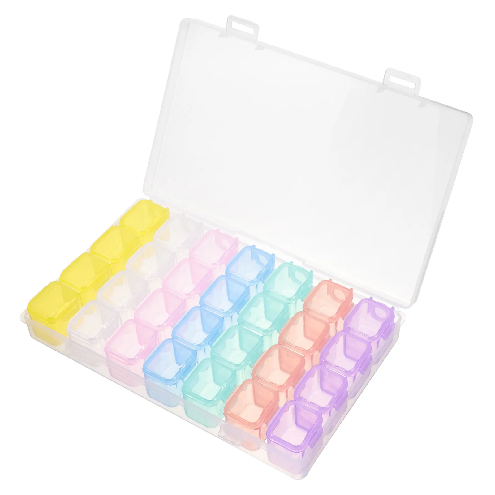 

Органайзер для сережек: пластиковый футляр с отделениями для хранения украшений, подходит для сережек и колец, для путешествий и домашнего использования, шкатулка-органайзер для ювелирных изделий