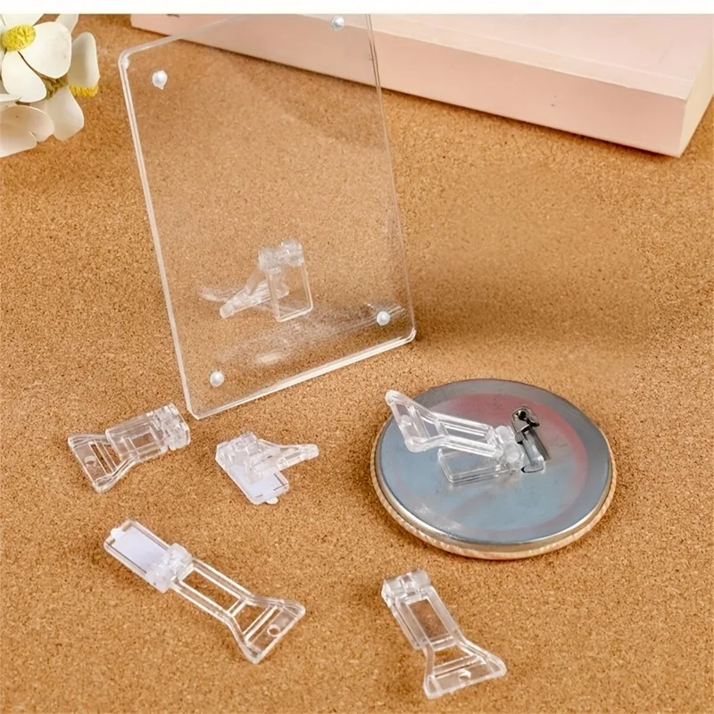 50 Pack Acrylic Card Display Stands with Nano Glue Transparent Easels for Showcasing Magnetic Card Holders Sports Trading Cards