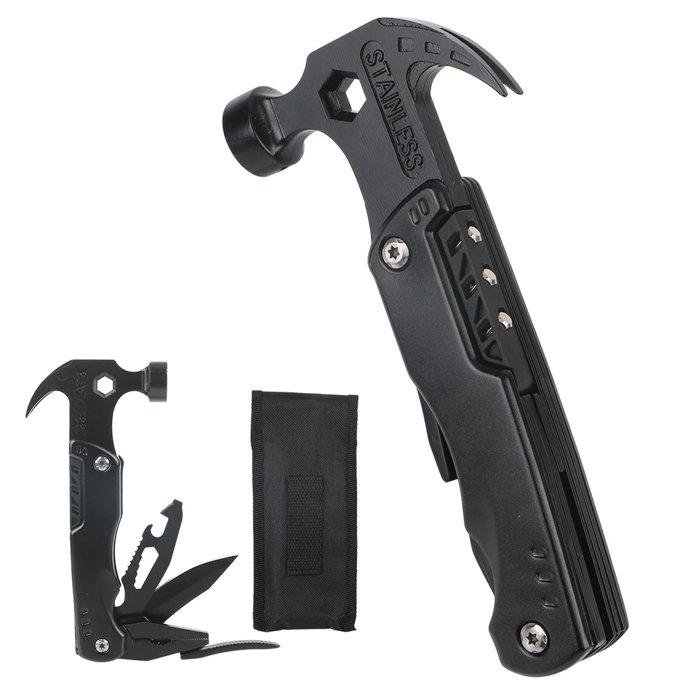 

Portable Stainless Steel For Outdoor Survival Camping Hunting Claw Hammer Folding Multifunctional Pliers with Nylon Sheath