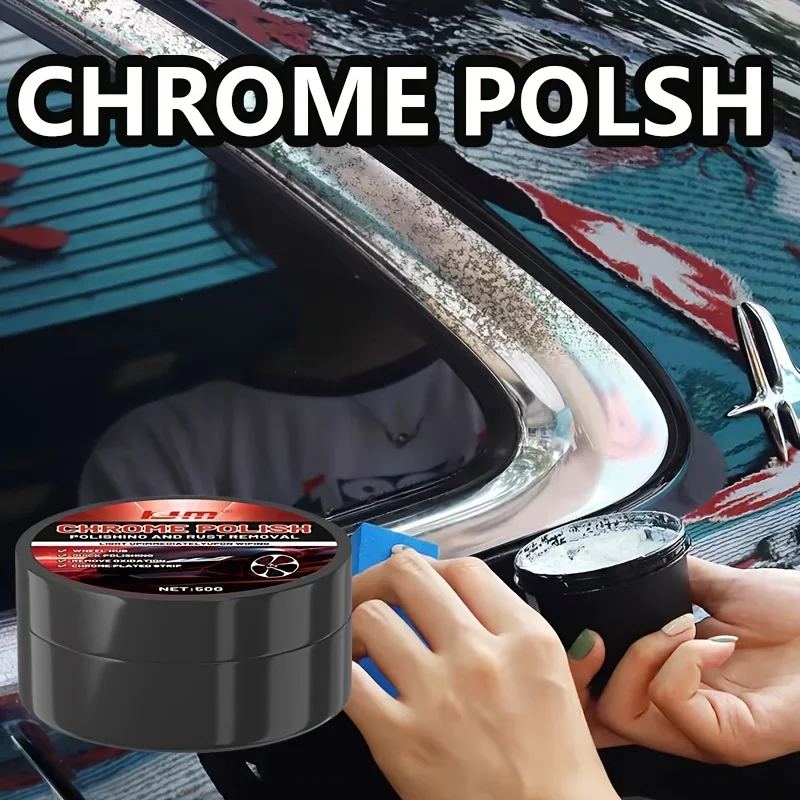 

KJM Хромированная восстанавливающая паста для автомобиля, колеса, дверной ручки, окна, полировки металла, ухода за автомобилем. Внешнее обслуживание。 Удалить ржавчину