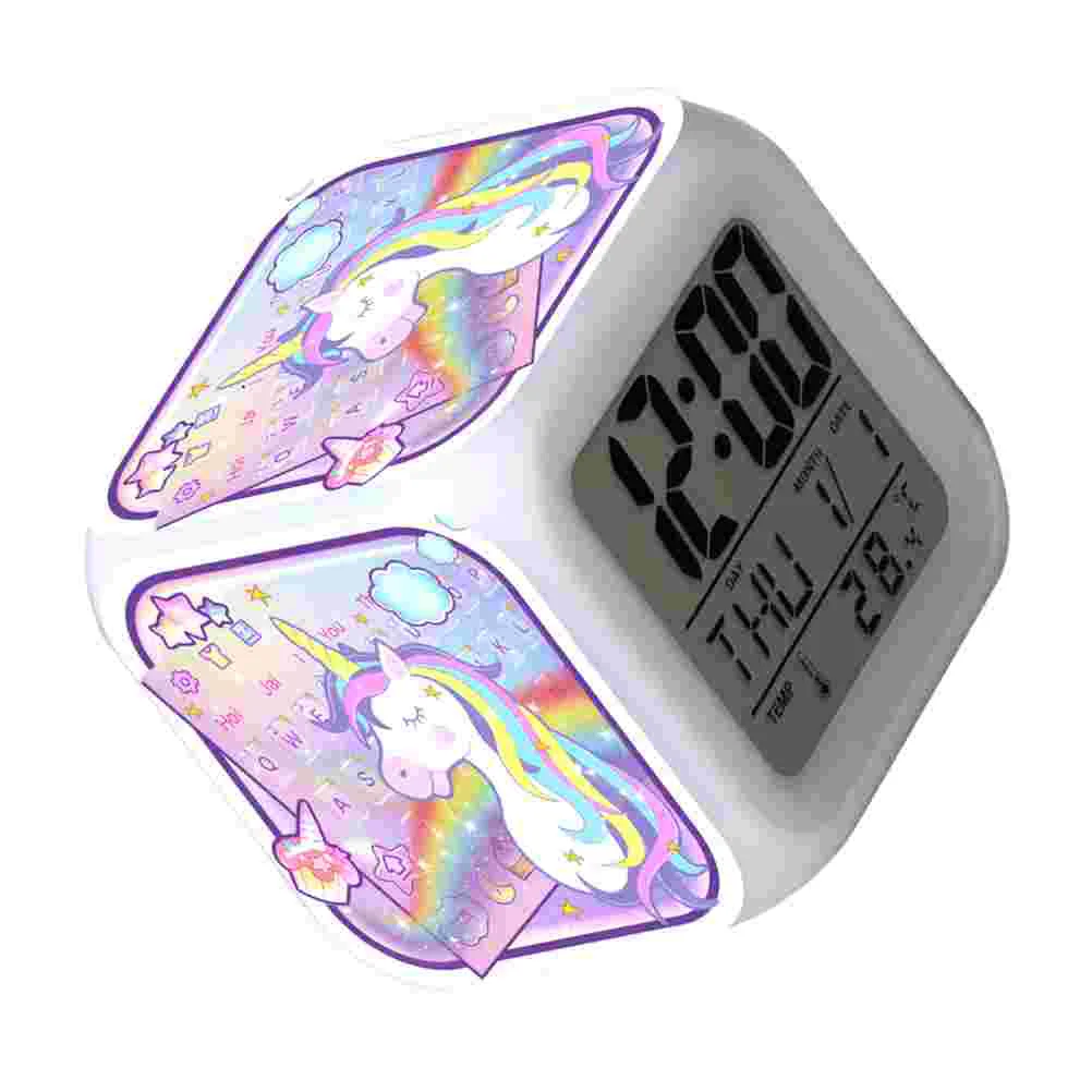 

Useful Digital Clock LED Unicorn Pattern Alarm Clock Electronic Alarm Clock Lovely LED Clock for Home Bedroom (08 Pattern)