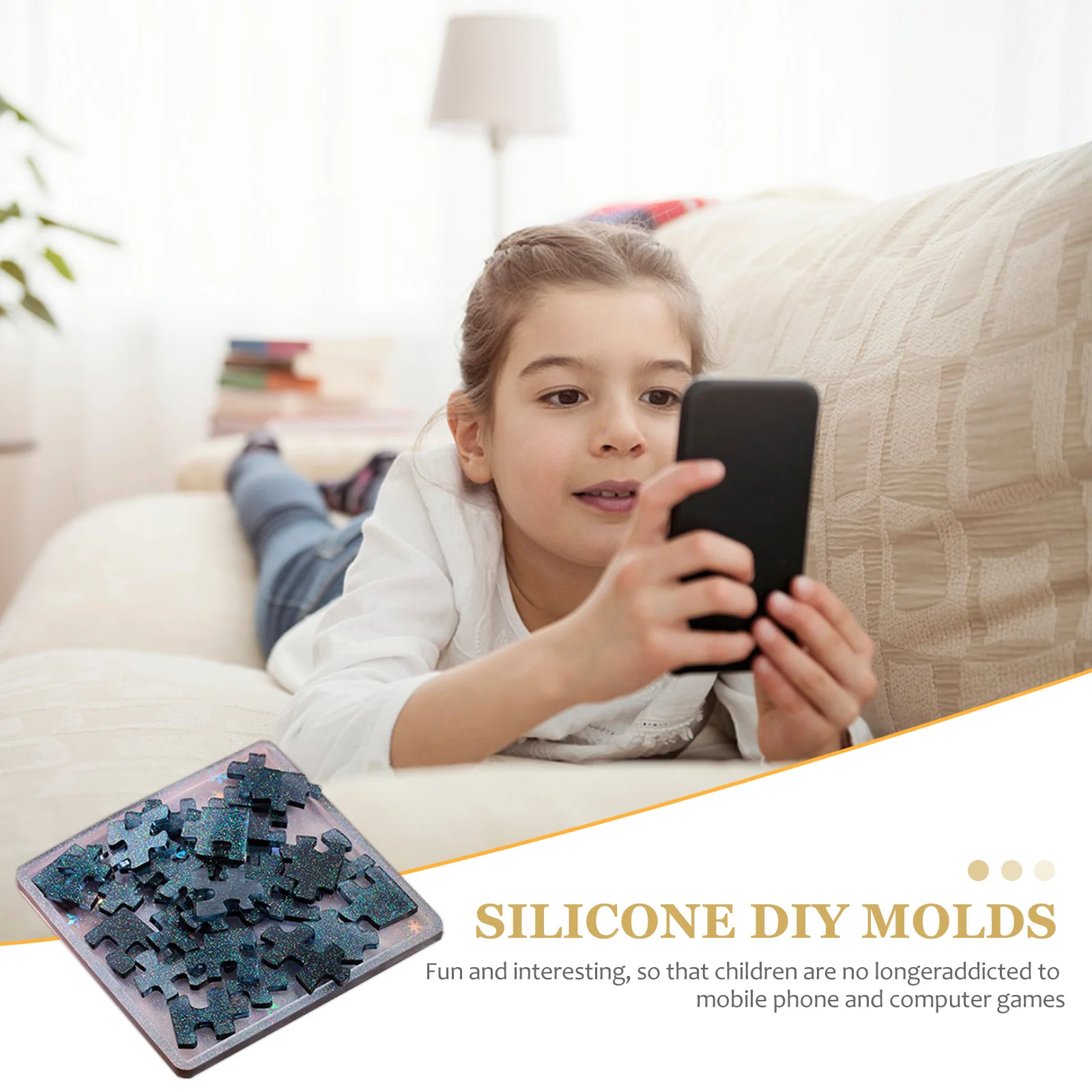 

Puzzle Molds Epoxy Crystal Drop Flexible Reusable Craft Making Epoxy Mold Geometric Silicone Mold Model Jigsaw