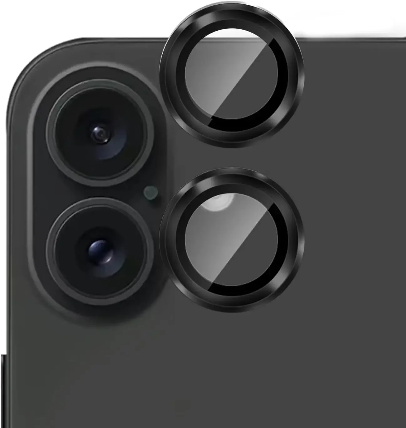 iPhone 17 Pro Max/Air 16 Pro用メタルリングカメラレンズプロテクター、背面レンズ強化ガラスカメラHD傷防止保護フィルム