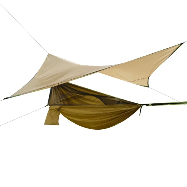 

Ultra-Lightweight Outdoor Camping Hammock With Tent Tarp & Mosquito Net Polyester & Nylon Material For Adults