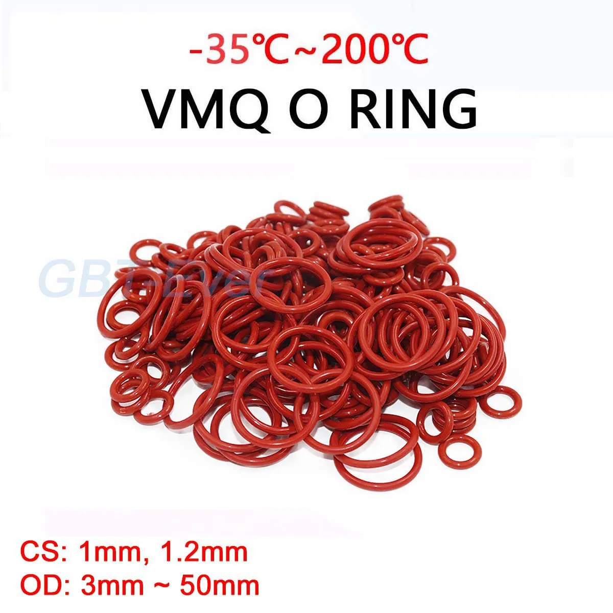 VMQ Red Silicone O-Ring Gasket CS 1mm / 1.2mm OD 3mm ~ 50mm Silicon O Ring Washer Food Grade Sealing Ring Waterproof & Insulated