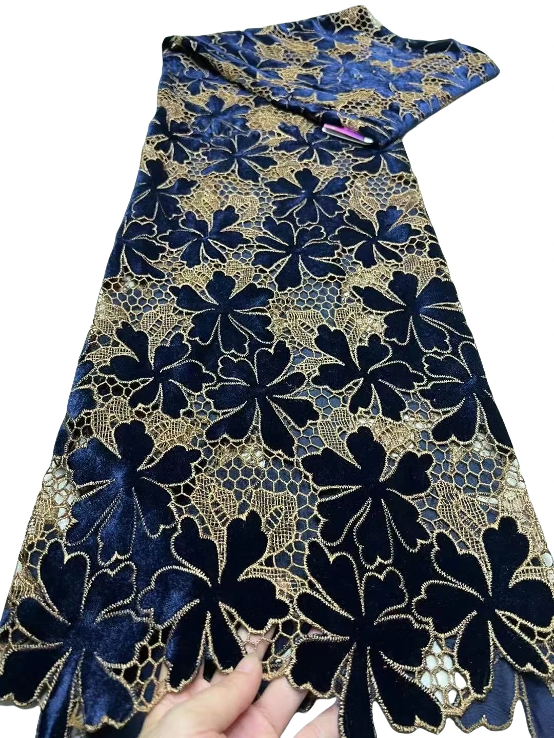 قماش دانتيل نيجيري أفريقي عالي الجودة للخياطة المخملية المطرزة الحبل جبر فستان حفلات الزفاف 5 ياردات