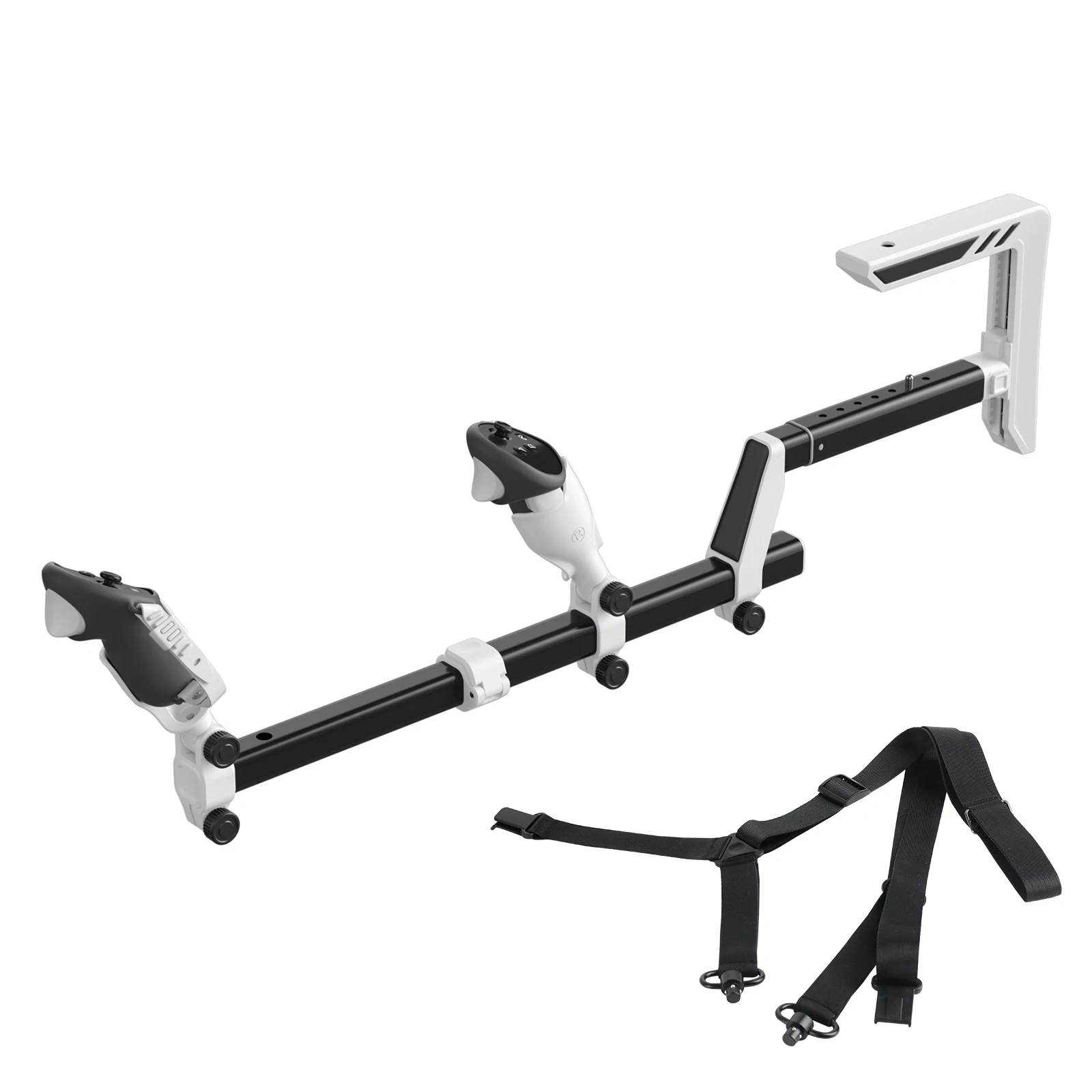 VR Gunstock for Meta Quest 2/3 Quest 3S Gun Onestock for all Adjustable Design 360° Rotatable Grips Left-Hand Friendly